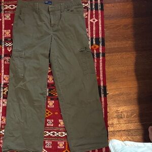 Indigo Blue Khaki Cargo Wide Leg Pants